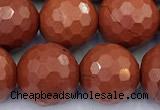 CRE366 15 inches 10mm faceted round red jasper beads