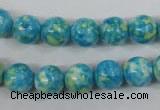 CRF103 15.5 inches 10mm round dyed rain flower stone beads wholesale