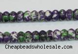 CRF14 15.5 inches 5*8mm rondelle dyed rain flower stone beads wholesale