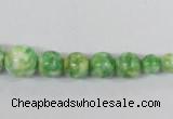 CRF191 15.5 inches 6mm - 14mm round dyed rain flower stone beads
