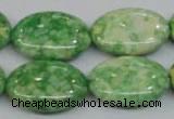 CRF208 15.5 inches 18*25mm oval dyed rain flower stone beads