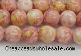CRF317 15.5 inches 10mm round dyed rain flower stone beads wholesale