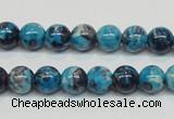 CRF57 15.5 inches 8mm round dyed rain flower stone beads wholesale