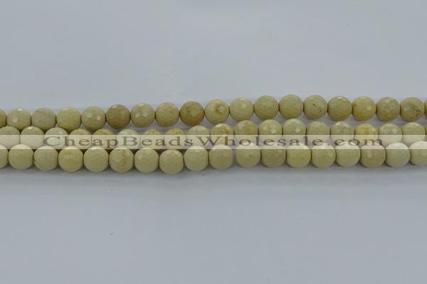 CRI212 15.5 inches 8mm faceted round riverstone beads wholesale