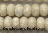 CRJ632 15.5 inches 4*6mm rondelle white fossil jasper beads wholeasle