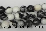 CRO100 15.5 inches 8mm round black & white jasper beads wholesale