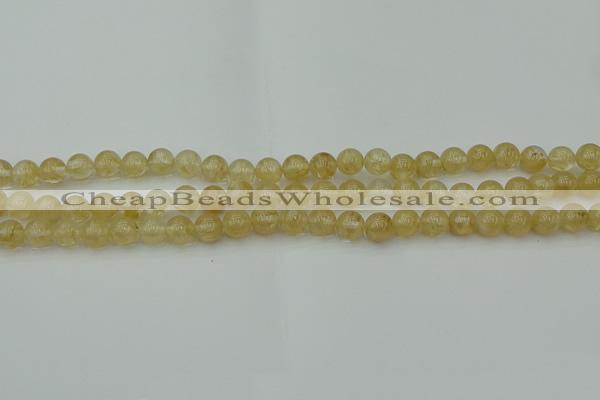 CRO1021 15.5 inches 6mm round yellow watermelon quartz beads