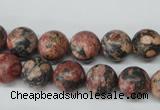CRO180 15.5 inches 10mm round red leopard skin jasper beads wholesale