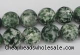 CRO348 15.5 inches 12mm round green spot gemstone beads wholesale