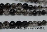 CRO749 15.5 inches 6mm – 14mm faceted round watermelon black beads