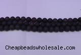 CRO842 15.5 inches 8mm round matte smoky quartz beads