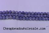 CRO851 15.5 inches 6mm round matte blue spot beads