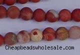 CRO931 15.5 inches 6mm round matte red jasper beads wholesale