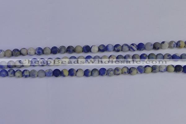 CRO951 15.5 inches 6mm round matte sodalite beads wholesale