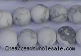 CRO984 15.5 inches 12mm round matte white howlite beads wholesale