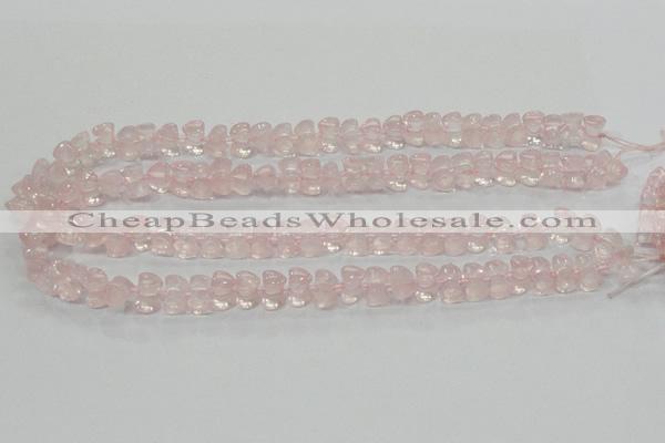 CRQ105 15.5 inches 7*11mm double heart natural rose quartz beads