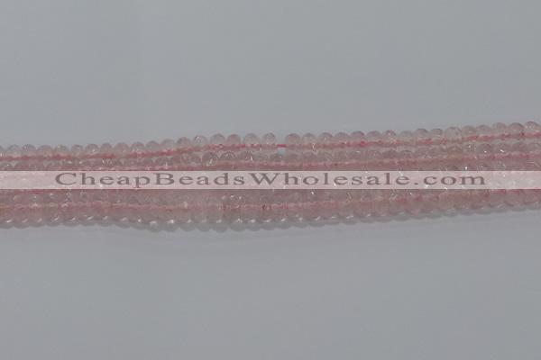 CRQ115 15.5 inches 4*6mm faceted rondelle rose quartz beads