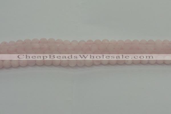 CRQ221 15.5 inches 6mm round matte rose quartz gemstone beads