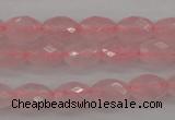 CRQ350 15.5 inches 6*9mm faceted rice rose quartz beads