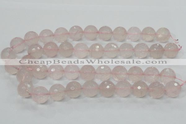CRQ38 15.5 inches 18mm faceted round natural rose quartz beads