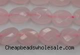 CRQ618 15.5 inches 8*10mm faceted oval rose quartz beads wholesale