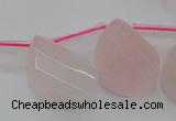 CRQ735 18*25mm faceted & twisted flat teardrop rose quartz beads