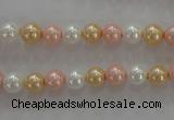 CSB1014 15.5 inches 6mm round mixed color shell pearl beads