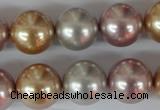 CSB103 15.5 inches 16mm round mixed color shell pearl beads