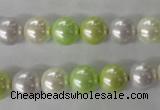 CSB1061 15.5 inches 10mm round mixed color shell pearl beads