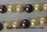 CSB1072 15.5 inches 10mm round mixed color shell pearl beads