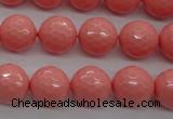 CSB1179 15.5 inches 12mm faceted round shell pearl beads