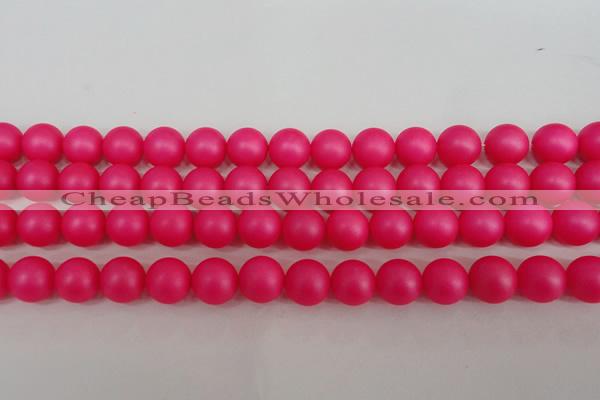 CSB1303 15.5 inches 10mm matte round shell pearl beads wholesale