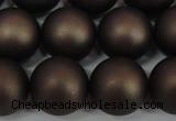 CSB1334 15.5 inches 12mm matte round shell pearl beads wholesale