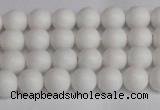 CSB1350 15.5 inches 4mm matte round shell pearl beads wholesale