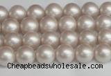 CSB1355 15.5 inches 4mm matte round shell pearl beads wholesale