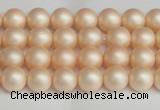 CSB1360 15.5 inches 4mm matte round shell pearl beads wholesale