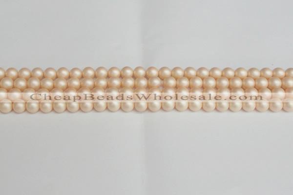 CSB1361 15.5 inches 6mm matte round shell pearl beads wholesale