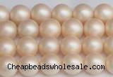 CSB1362 15.5 inches 8mm matte round shell pearl beads wholesale