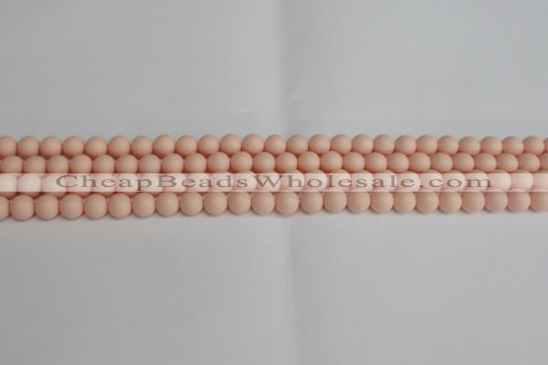 CSB1365 15.5 inches 4mm matte round shell pearl beads wholesale
