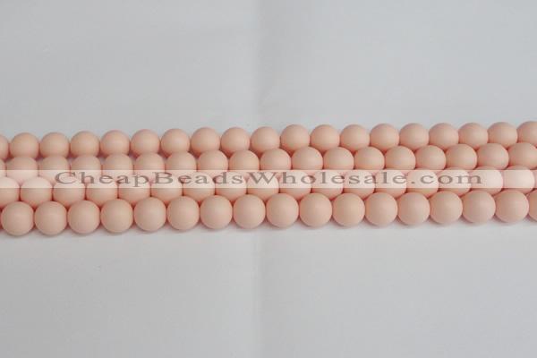 CSB1368 15.5 inches 10mm matte round shell pearl beads wholesale