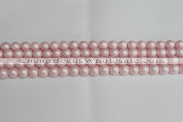 CSB1373 15.5 inches 10mm matte round shell pearl beads wholesale