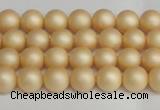 CSB1375 15.5 inches 4mm matte round shell pearl beads wholesale