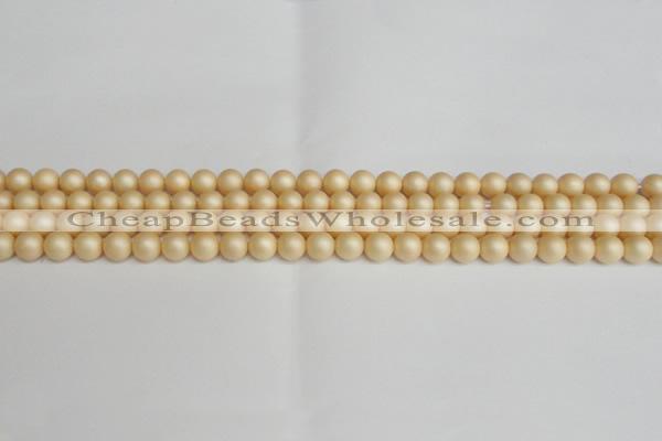 CSB1375 15.5 inches 4mm matte round shell pearl beads wholesale