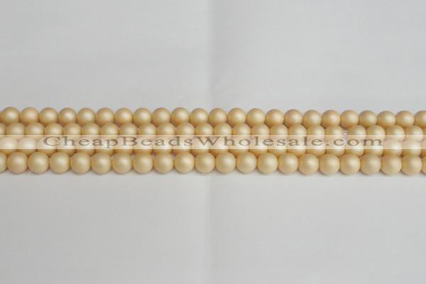 CSB1376 15.5 inches 6mm matte round shell pearl beads wholesale