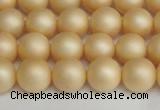 CSB1378 15.5 inches 10mm matte round shell pearl beads wholesale
