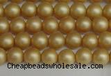CSB1380 15.5 inches 4mm matte round shell pearl beads wholesale