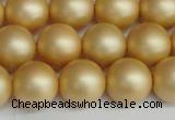 CSB1384 15.5 inches 12mm matte round shell pearl beads wholesale