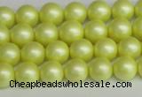 CSB1385 15.5 inches 4mm matte round shell pearl beads wholesale