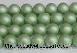 CSB1390 15.5 inches 4mm matte round shell pearl beads wholesale