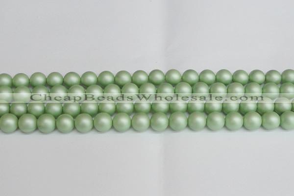 CSB1393 15.5 inches 10mm matte round shell pearl beads wholesale